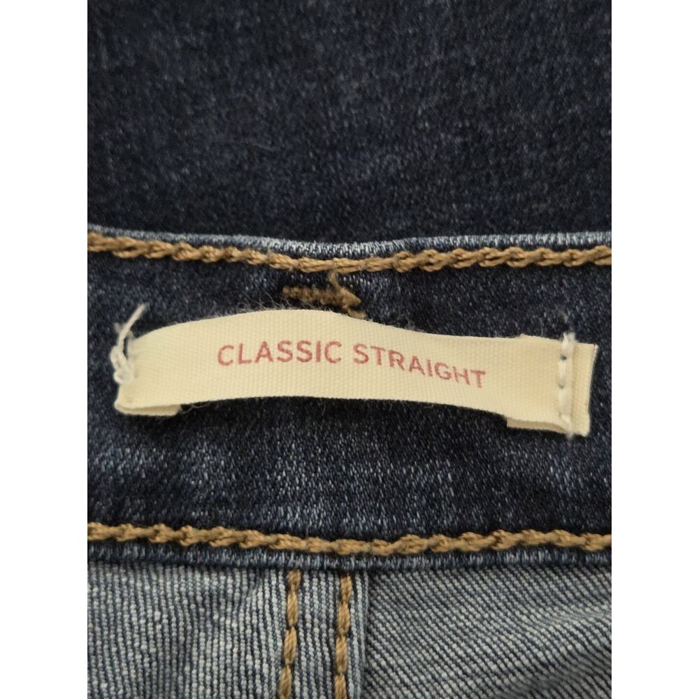 Levi's Classic Straight Jeans Women's Mid Rise Dark Wash Stretch Denim W33 L28 - Picture 3 of 9